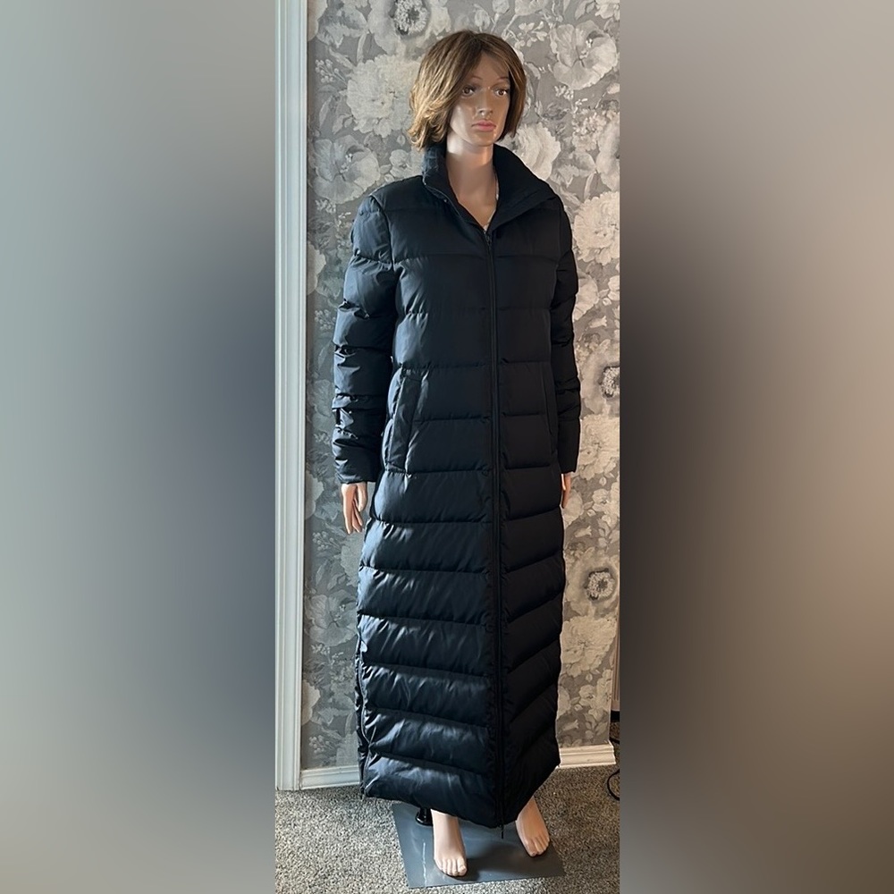 Lands' End Women's Winter Maxi Long Down Coat with Hood size Medium Tall no hood